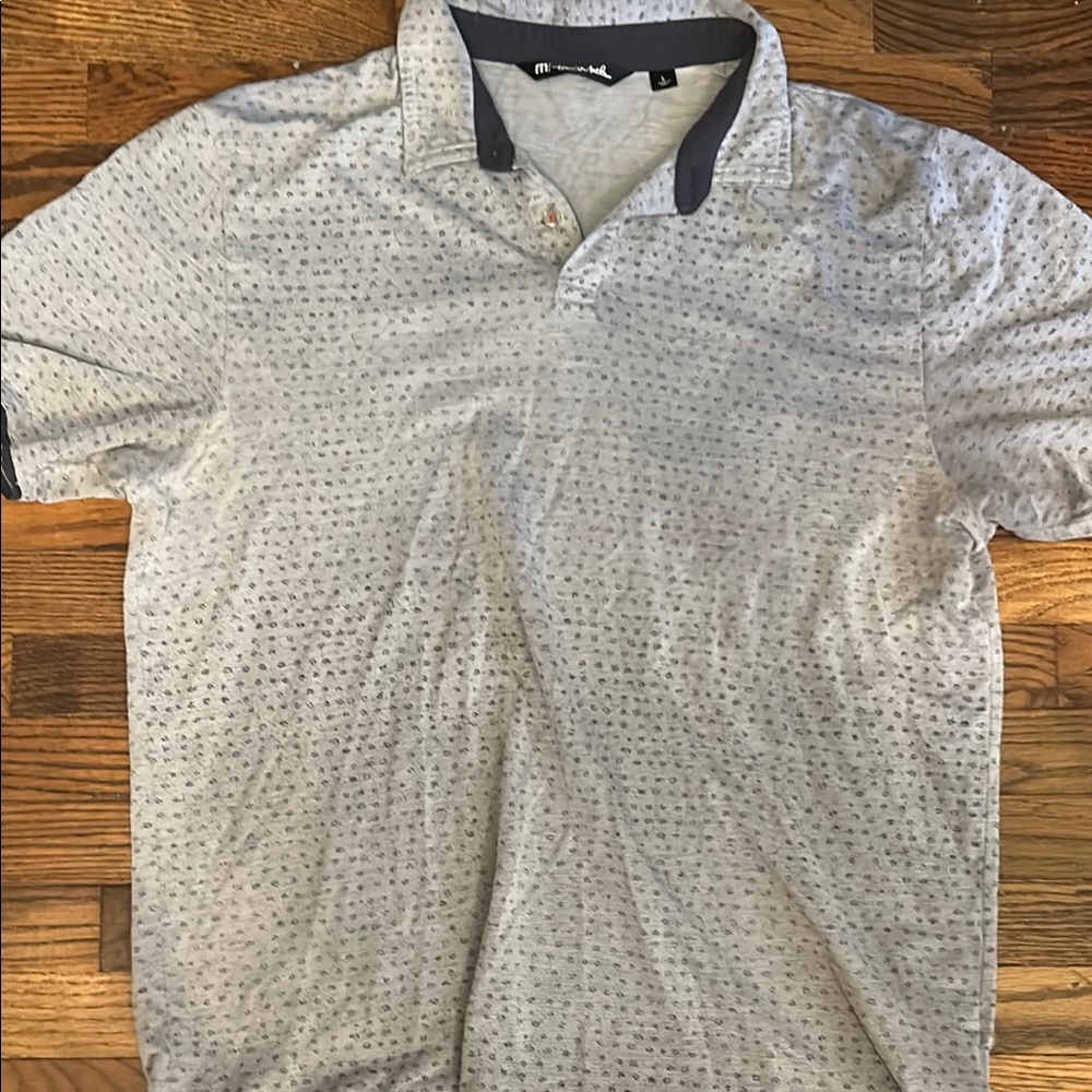 Travis Mathew Gray Polo Shirt with Classic Trim
